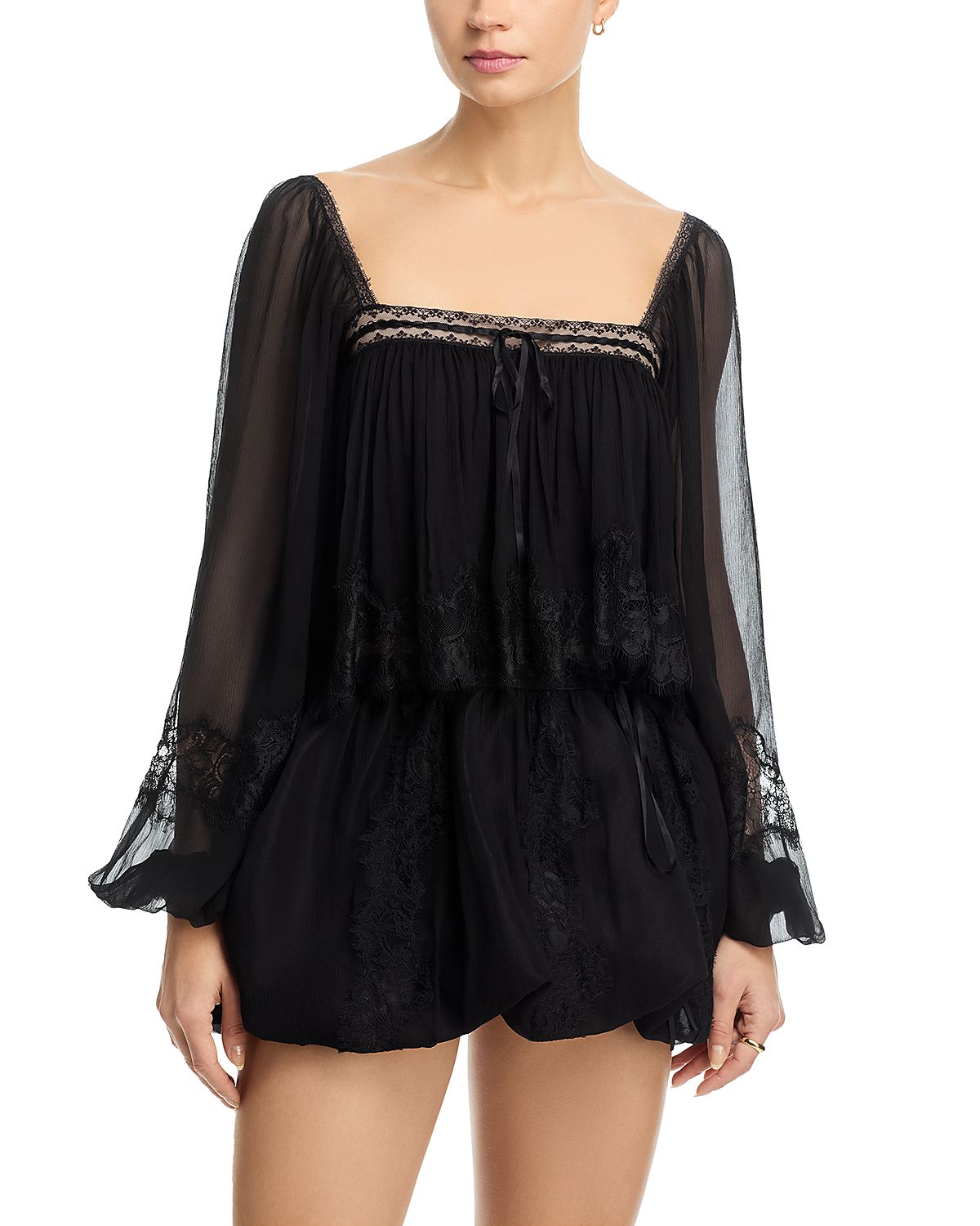 LoveShackFancy Ebbie Silk Top