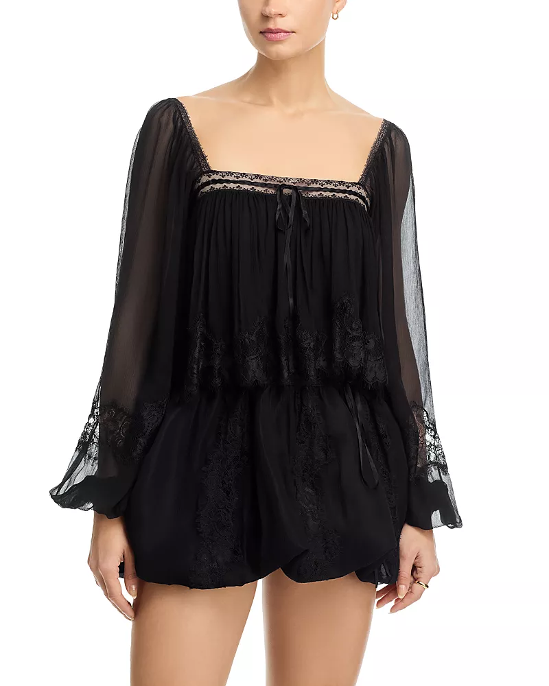LoveShackFancy Ebbie Silk Top
