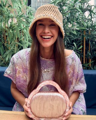 Open Weave Embellished Bucket Hat