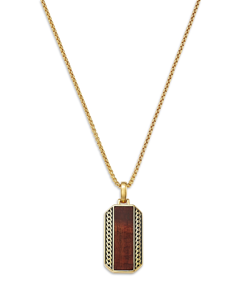 Bloomingdale's Fine Collection Men's Tiger Eye Pendant Necklace in 14K Yellow Gold, 22