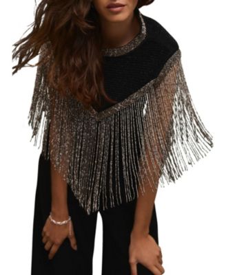  Women's Embellished Fringe Detail Top