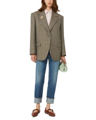 Wkdmagma Plaid Single Breasted Blazer