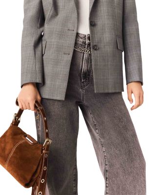 Miss M Mini Fringed Brown Suede Crossbody Bag