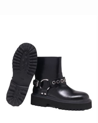 Women's Leather Biker Boots