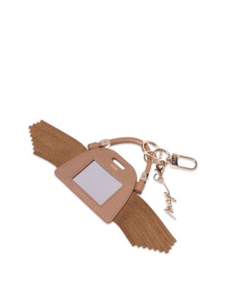 Miss M Fringed Suede Mini Mirror Bag Charm 