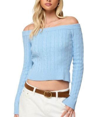 Taniza Off Shoulder Cable Knit Sweater