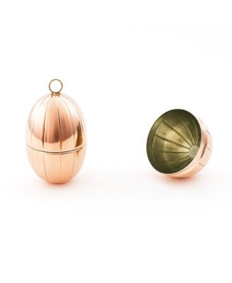 CMK Vintage Inspired Copper Handmade Egg Ornaments - Set of 2