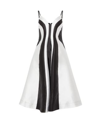  Contrast Panel Midi Dress