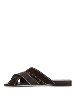 Women's Leather & Suede Slide Sandals