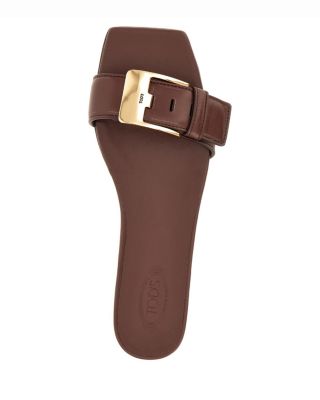 Women's Leather Slide Sandals