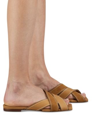 Women's Leather & Suede Slide Sandals