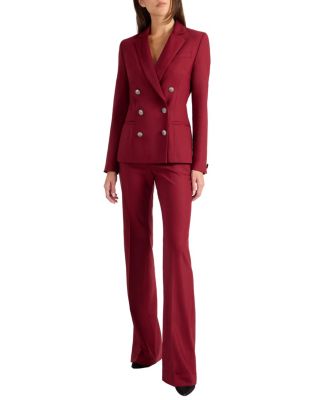 Quinn Double Breasted Jacket in Lightweight Virgin Wool Stretch