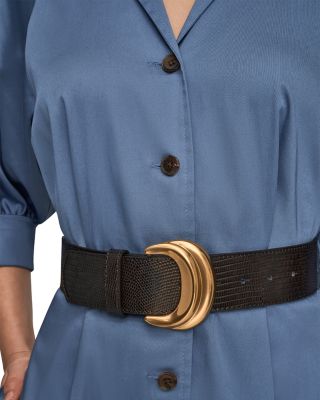 Colorblocked Belted Shirtdress