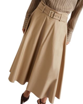Water Repellent Midi Skirt
