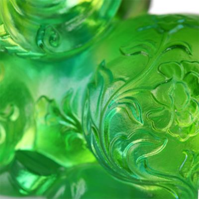 Ruyi's Twelve Blessings Auspicious Fuzzy Crystal Glass Sculpture