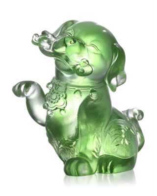 Ruyi's Twelve Blessings Prosperity Follows Woof Woof Crystal Glass Sculpture