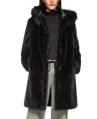 Marc Cain Faux Fur Coat with Hood