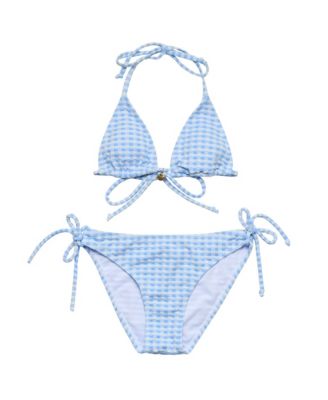 Girls' Seaside Gingham Triangle Bikini - Big Kid