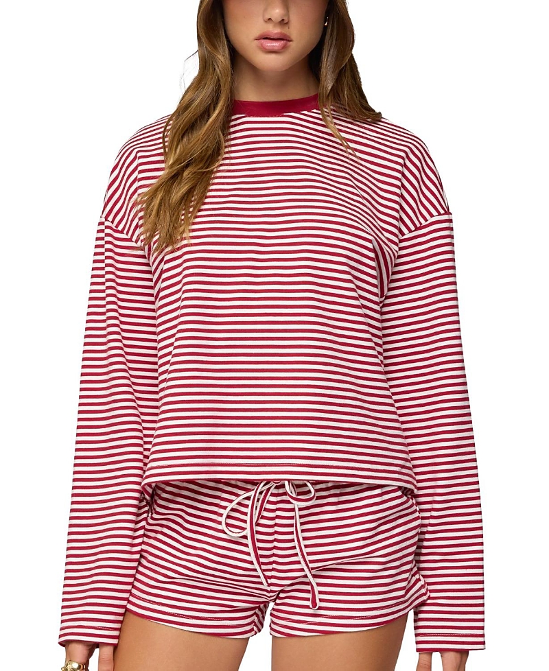 Edikted Jainee Striped Long Sleeve T Shirt