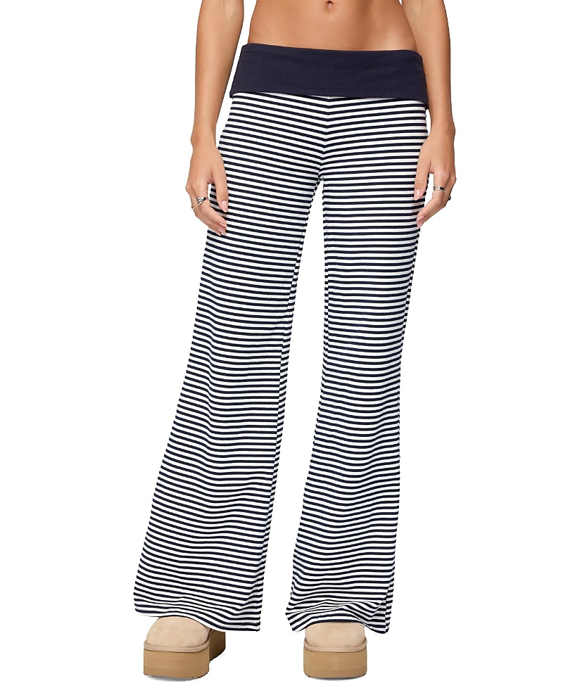 Edikted Meggy Striped Fold Over Pants