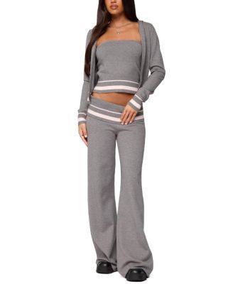 Kaliya Stripey Fold Over Knit Pants