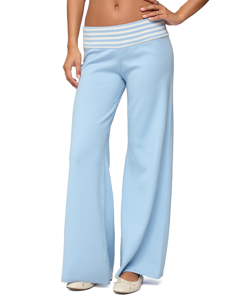 Edikted Clarisse Stripey Flared Knit Pants