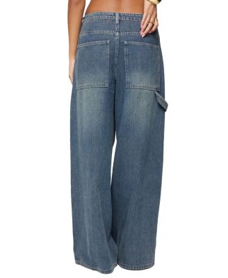  Jaycee Low Rise Baggy Carpenter Jeans in Blue Washed