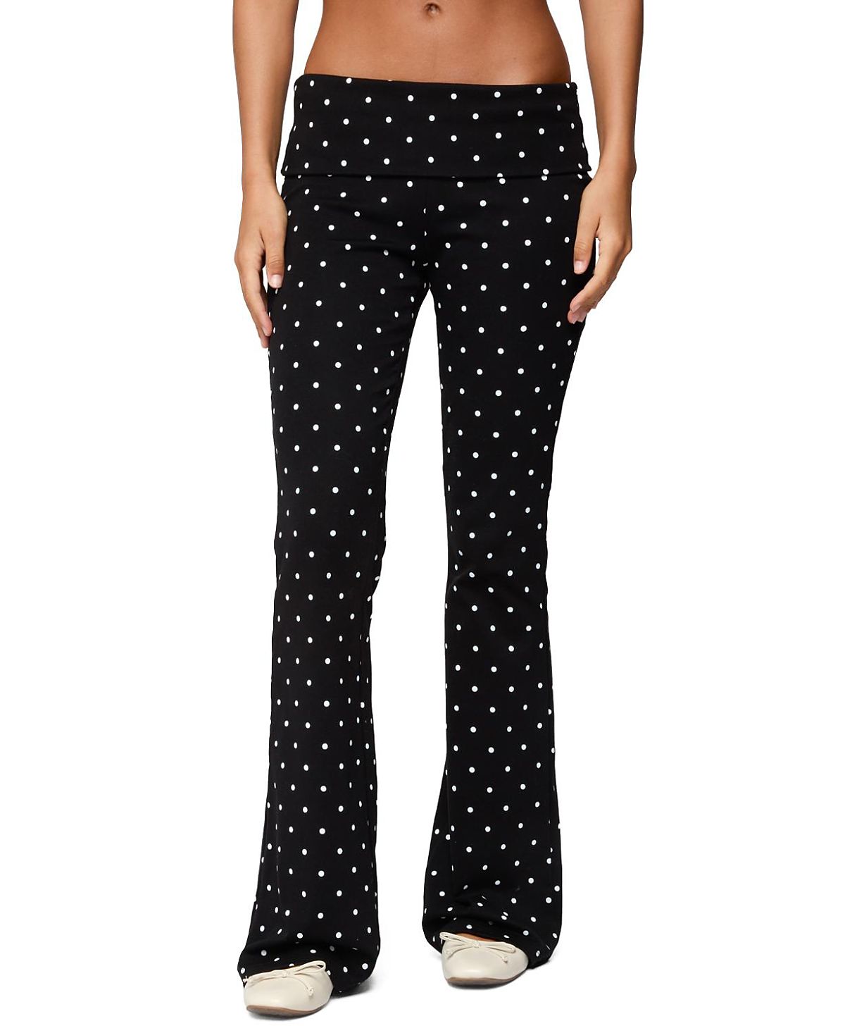 Edikted Daliya Polka Dot Fold Over Pants