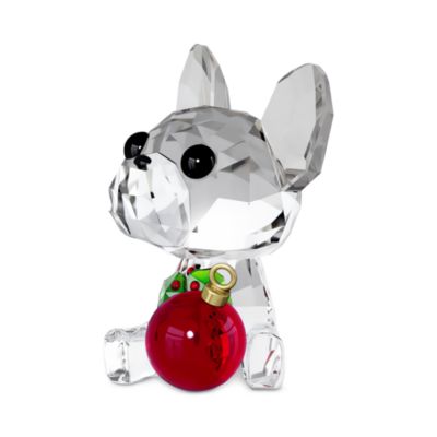 Holiday Cheers French Bulldog Crystal Figure