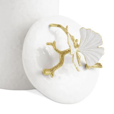 Butterfly Ginkgo Porcelain Canister, Small