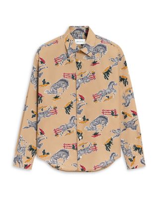 Boxy Shirt With Horse Print 