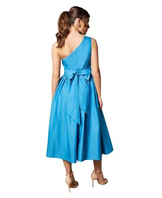 One Shoulder Corsage Midi Dress