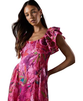 Frill Sleeve Midi Dress