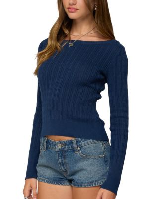 Larah Boat Neck Cable Knit Sweater