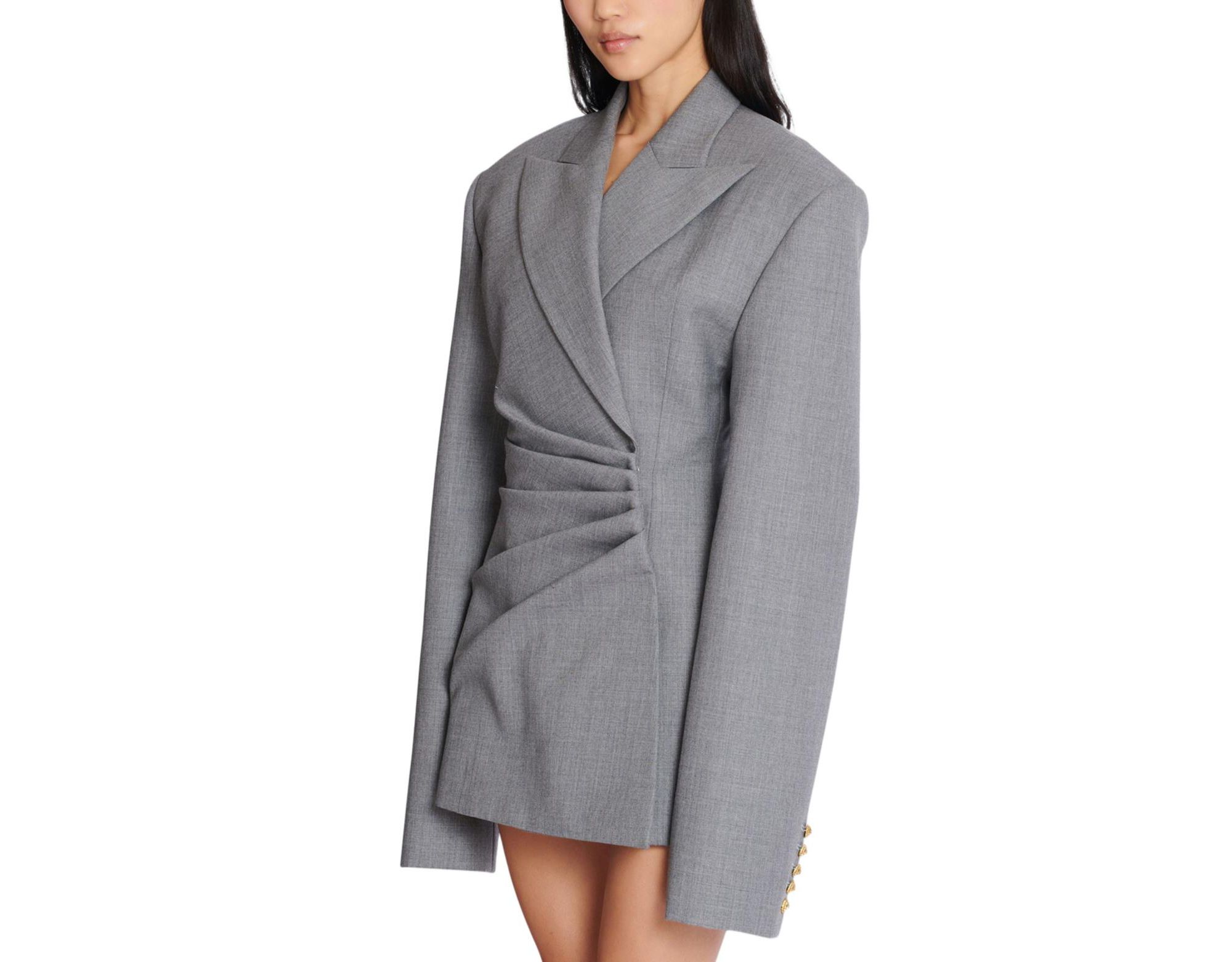 Short Jacket Dress in Draped Wool — Image 5