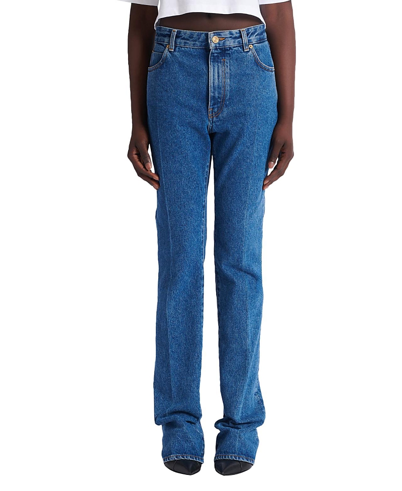 Balmain Straight-Leg Denim Jeans in Blue
