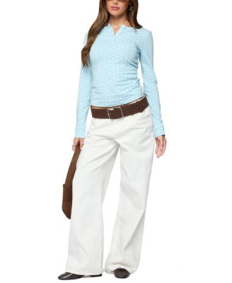 Keana Polka Dot Henley Top