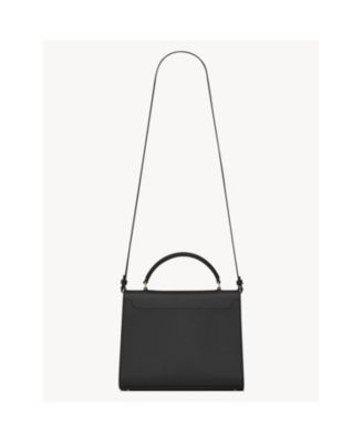  Cassandra Mini Top Handle Bag in Grain De Poudre Embossed Leather