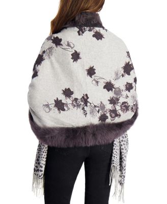  Double Face Cashmere Stole With Toscana Lamb Tape Top And Bottom