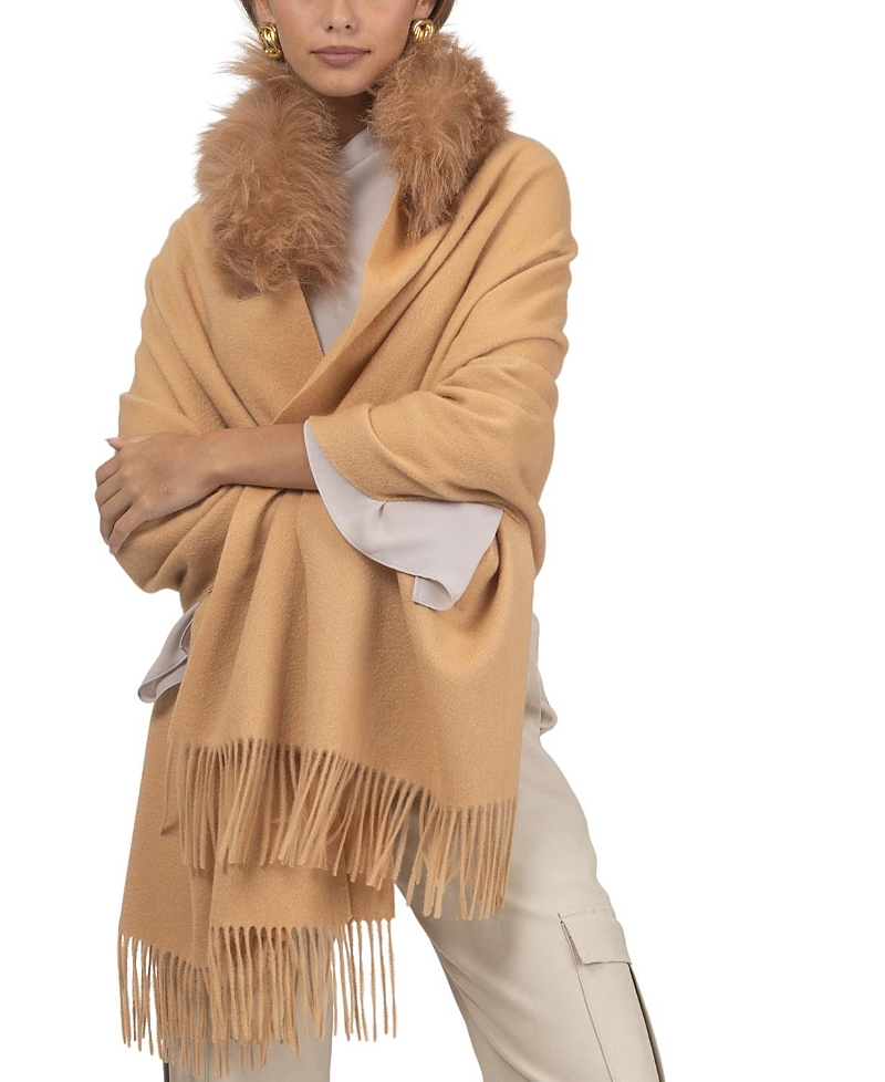Gorski Select Cashmere Stole With Select Lamb Collar