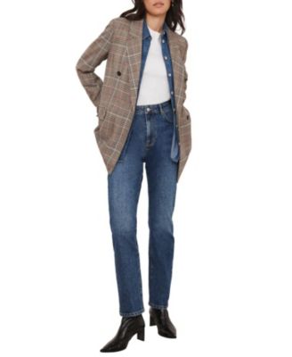 Women's Checked Double Breasted Blazer