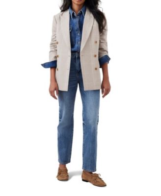 Women's Checked Double Breasted Blazer