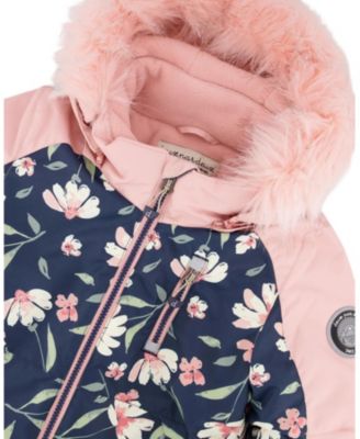 Girls' One-Piece Flower Play Snowsuit - Little Kid