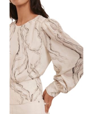  Women's Marble Print Blouse