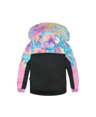  Girls' Two-Piece Play Heart and Colorblocked Snowsuit - Big Kid