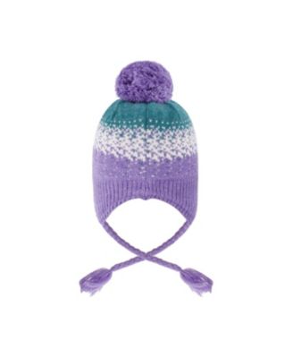  Girls' Lined Peruvian Knit Hat with Pompom - Little Kid, Big Kid