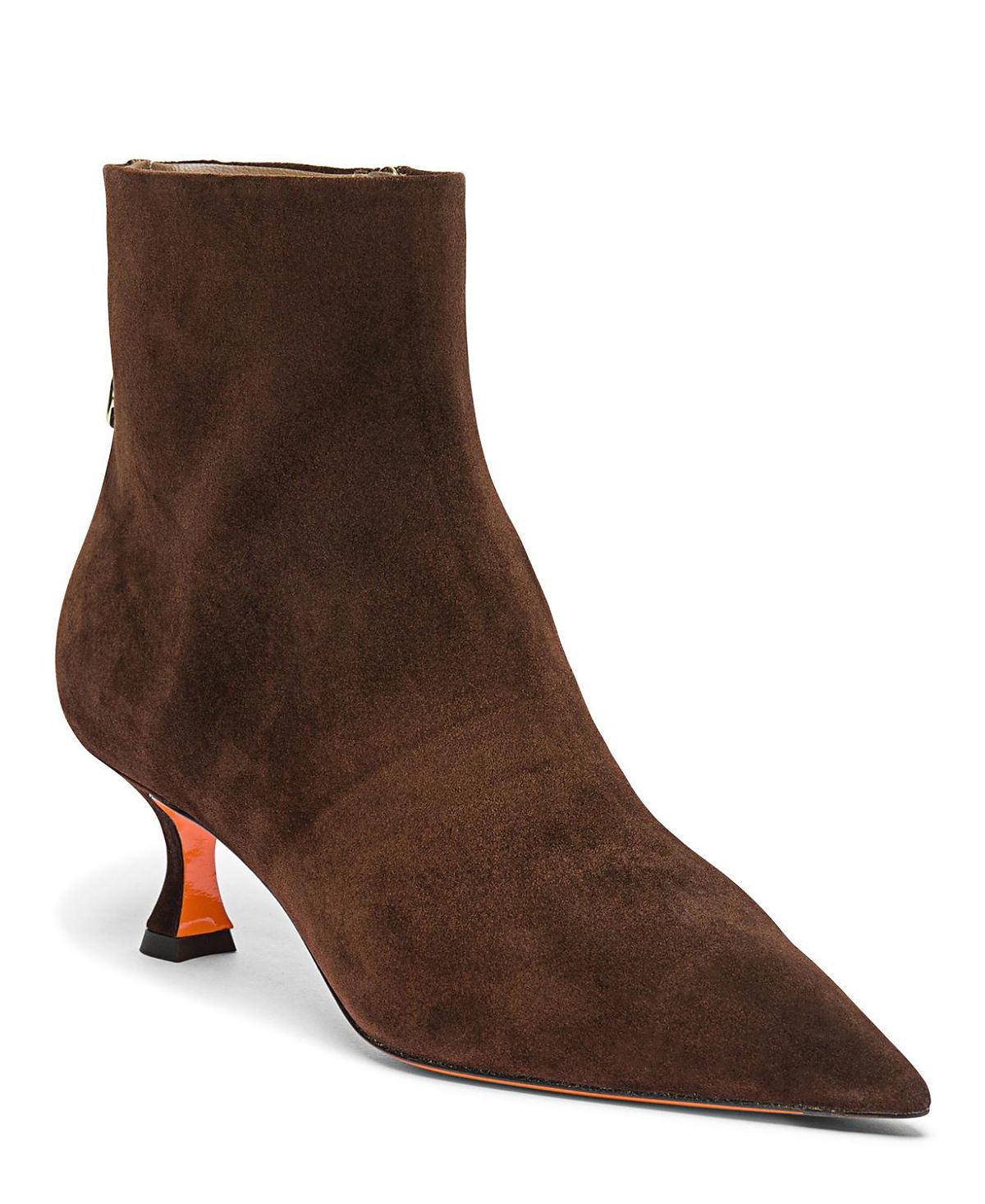 Santoni Women's Suede Mid-Heel Ankle Boot