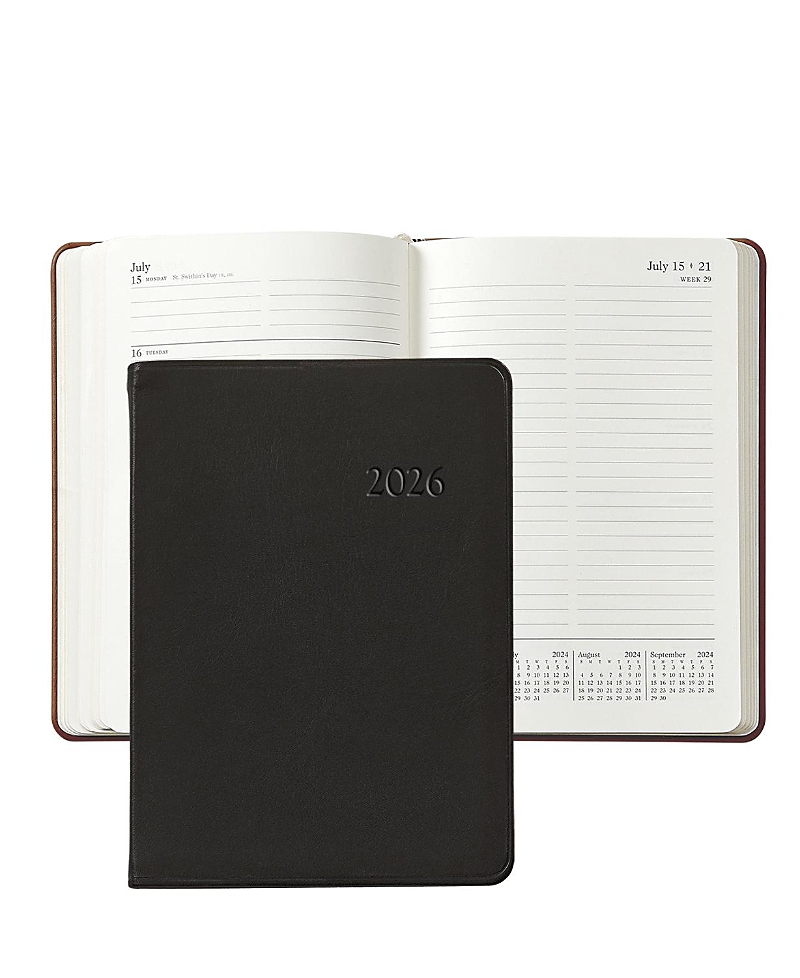 Graphic Image 2026 Traditional Leather Weekly Notebook