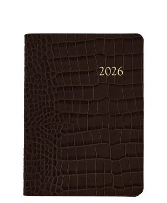 2026 Embossed Croc Leather Weekly Notebook