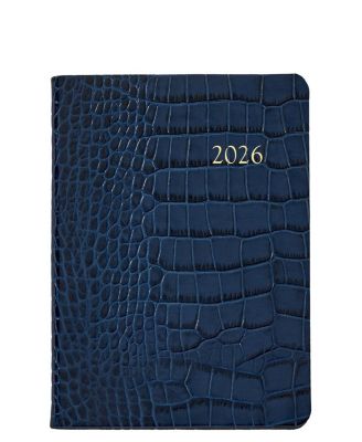  2026 Embossed Croc Leather Weekly Notebook